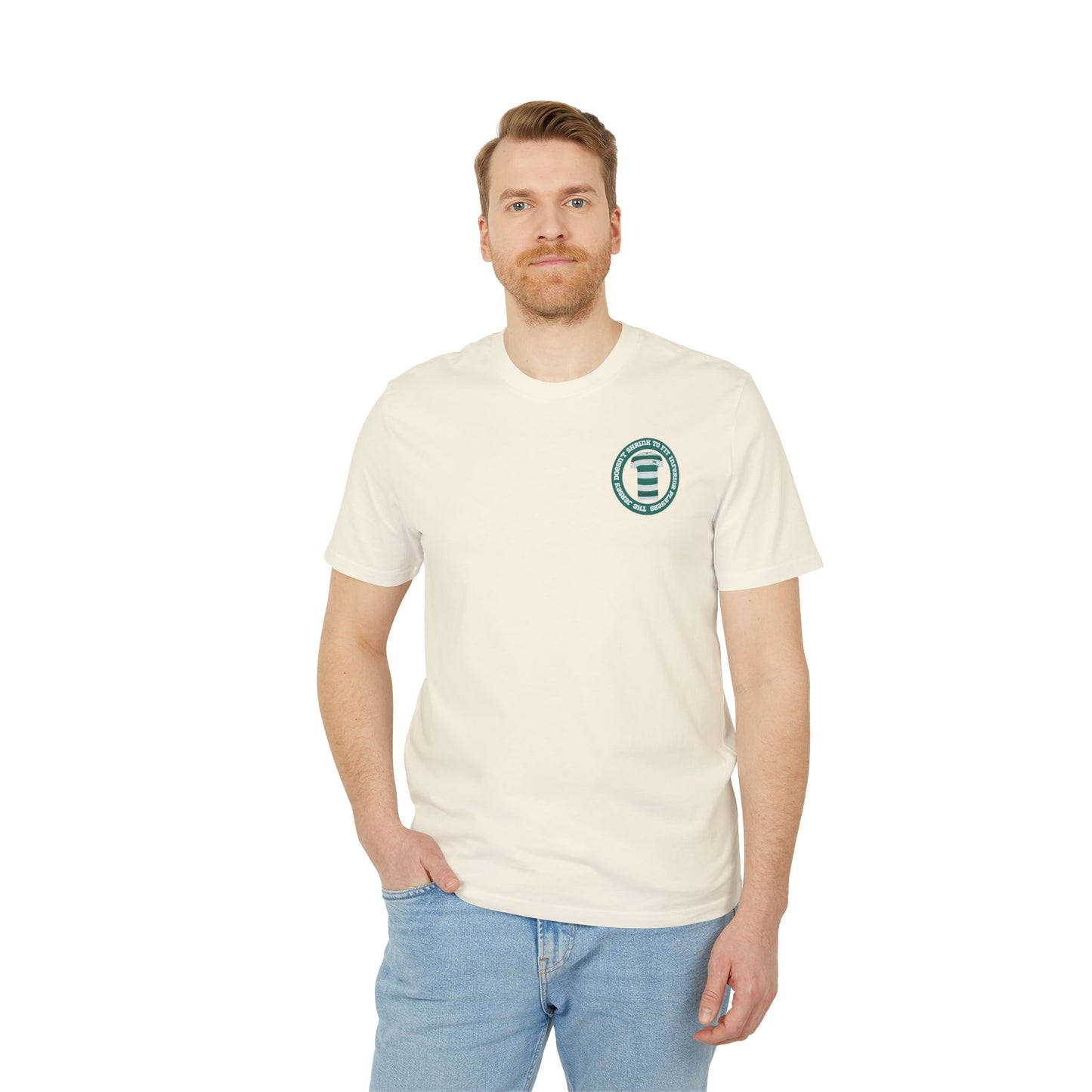 ‘The Jersey Doesn't Shrink' T-Shirt (Black, White, Glazed Green, Aloe Green, Khaki, Natural Raw)