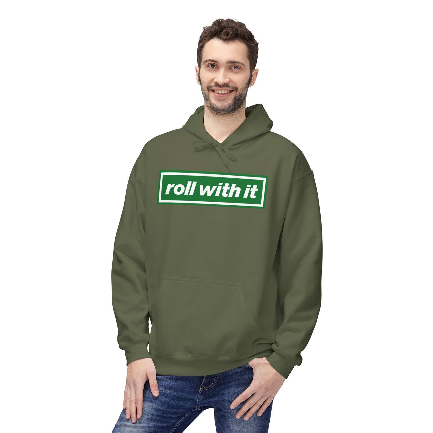 Roll With It Logo Hoodie (Black, Grey, White, Military Green)