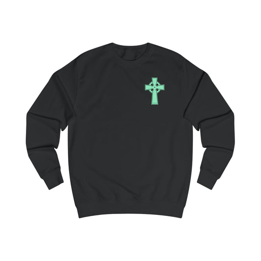 Celtic Cross Crewneck Sweatshirt (Black,Bottle Green)