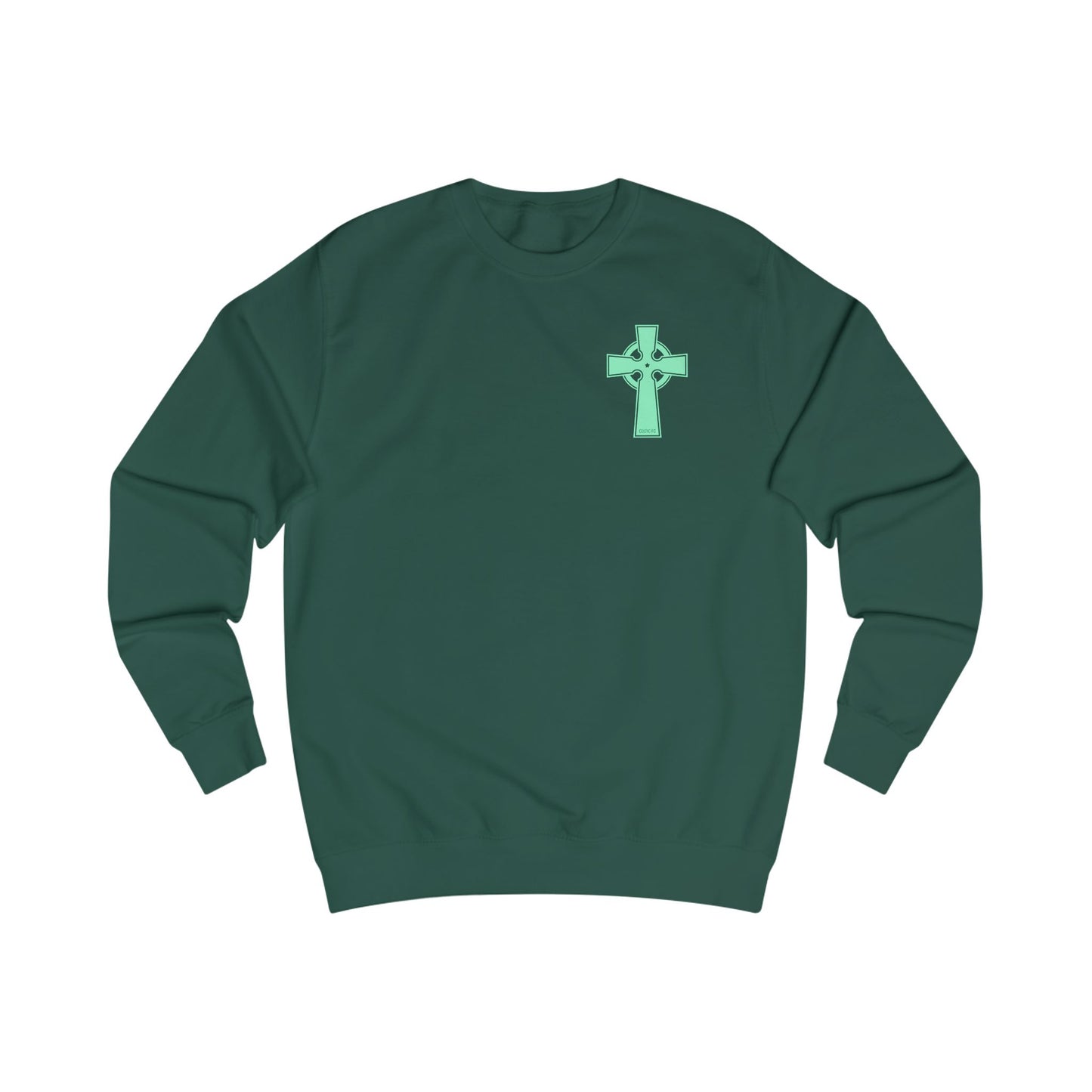 Celtic Cross Crewneck Sweatshirt (Black,Bottle Green)