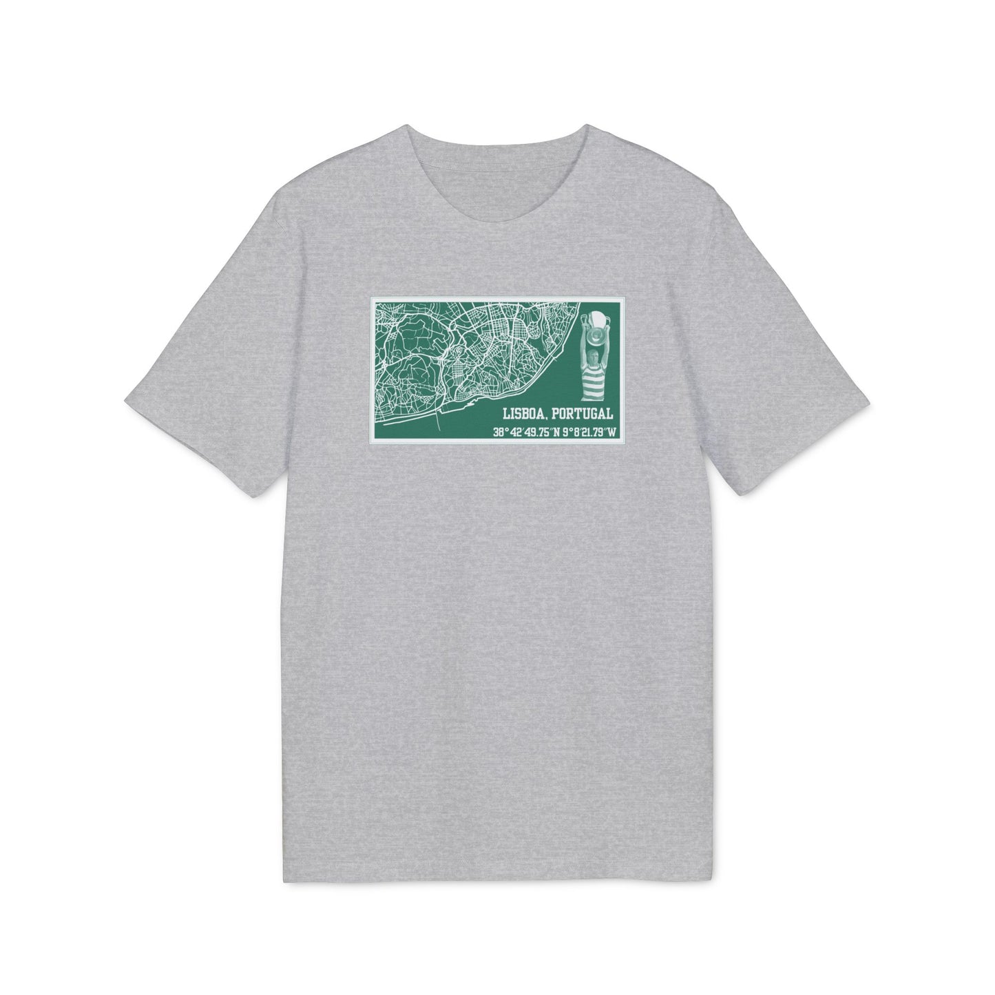 Map of Lisbon T-Shirt (Glazed Green, Black, Grey)