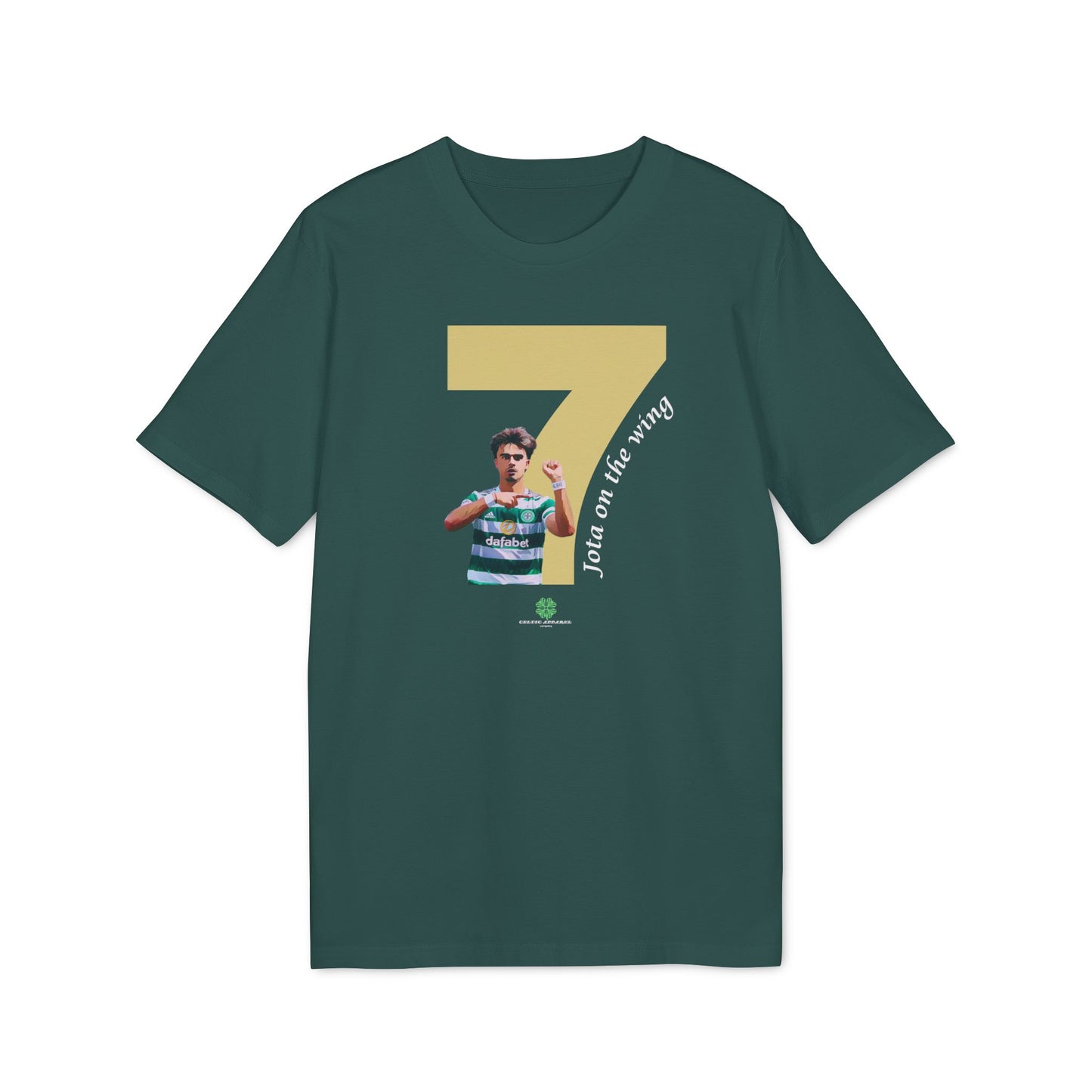 Jota Number 7 T-shirt (Black, Glazed Green)