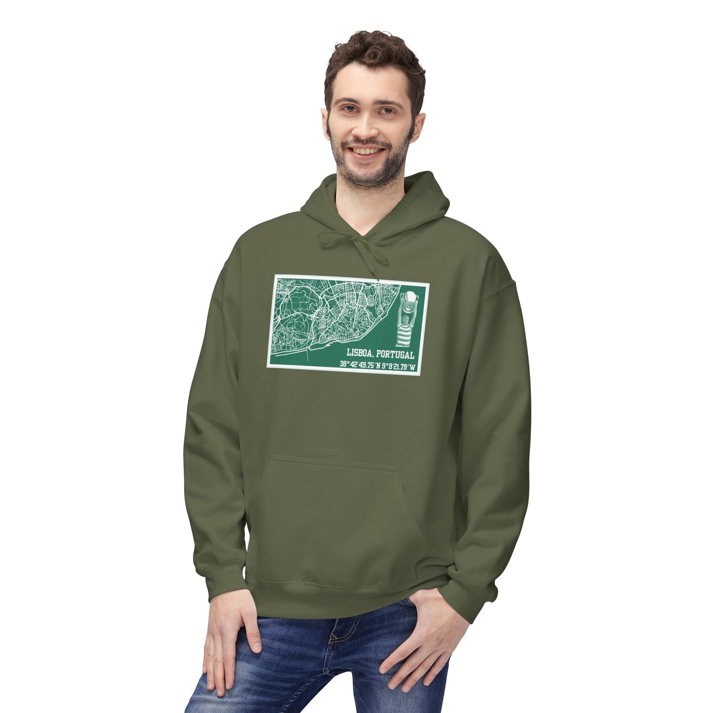 Map of Lisbon Hoodie (Black, Grey, White, Yellow, Military Green, Sand)