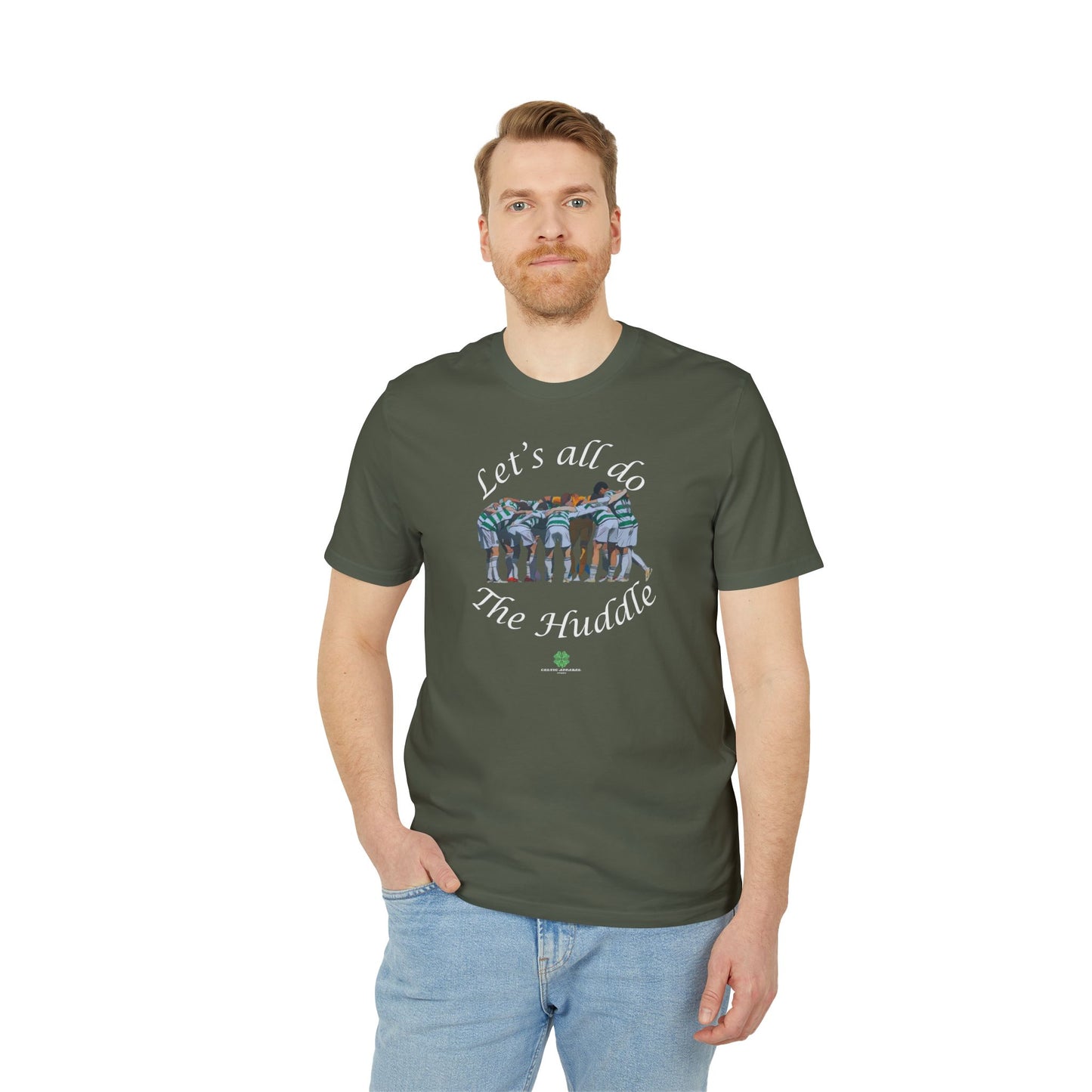 Let's All Do The Huddle T-Shirt (Black, Khaki, Glazed Green. Green Bay)