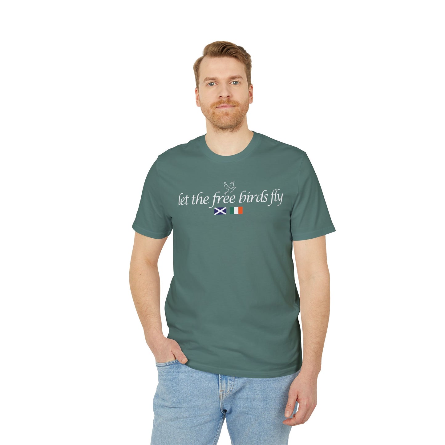 Let The Free Birds Fly T-Shirt (Black, Glazed Green, Green Bay, Khaki)