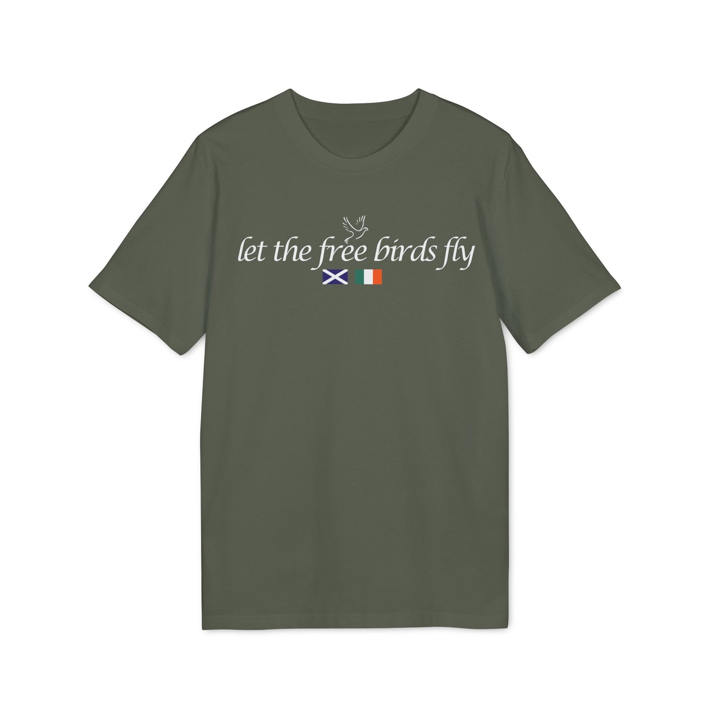 Let The Free Birds Fly T-Shirt (Black, Glazed Green, Green Bay, Khaki)