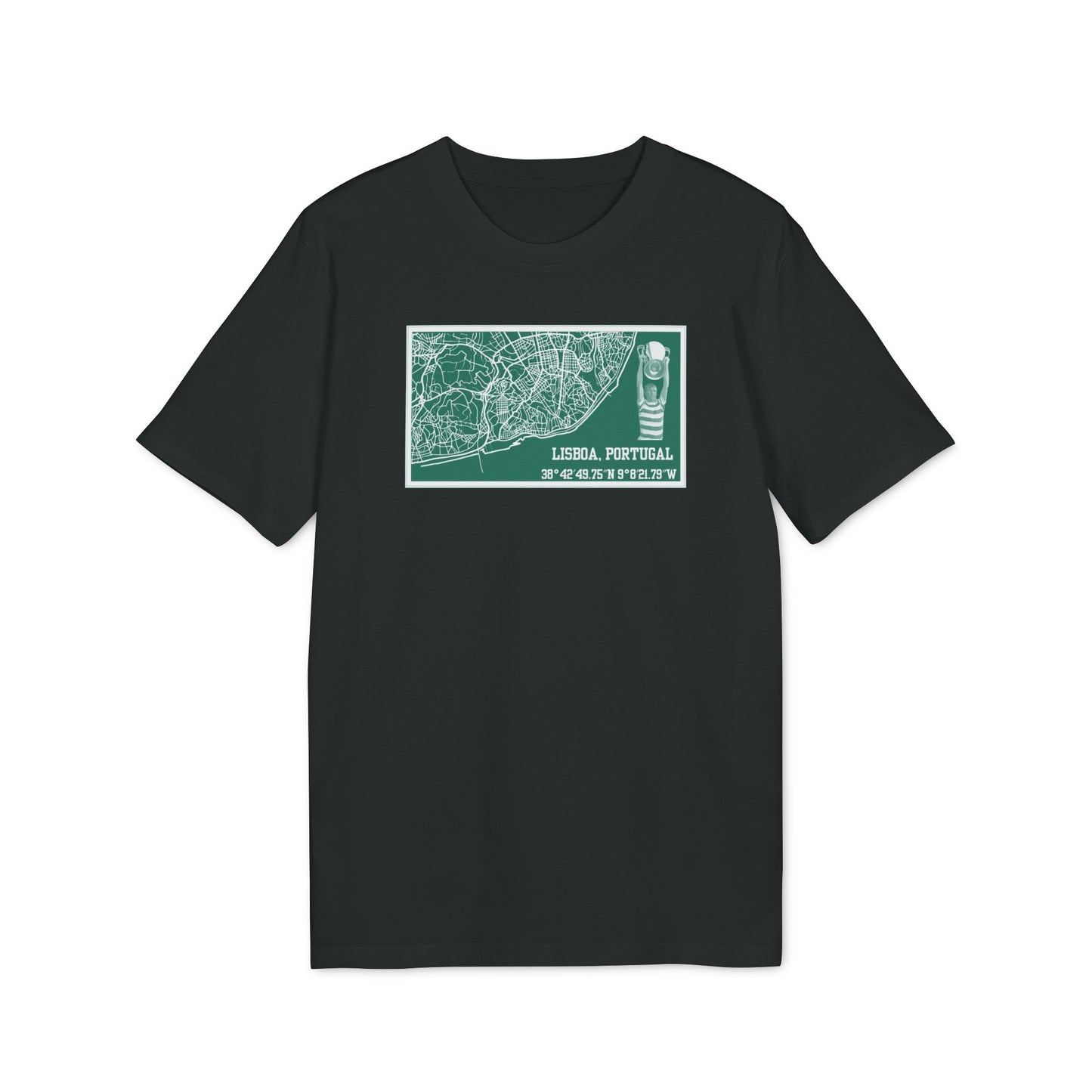 Map of Lisbon T-Shirt (Glazed Green, Black, Grey)