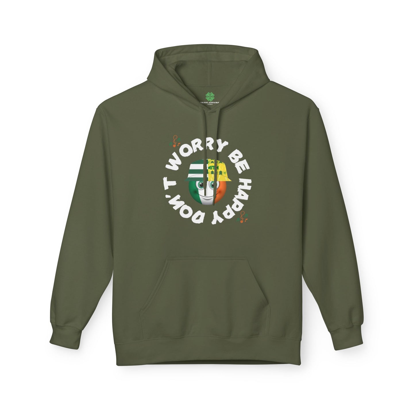 Don't Worry Be Happy Hoodie (Black, Military Green)