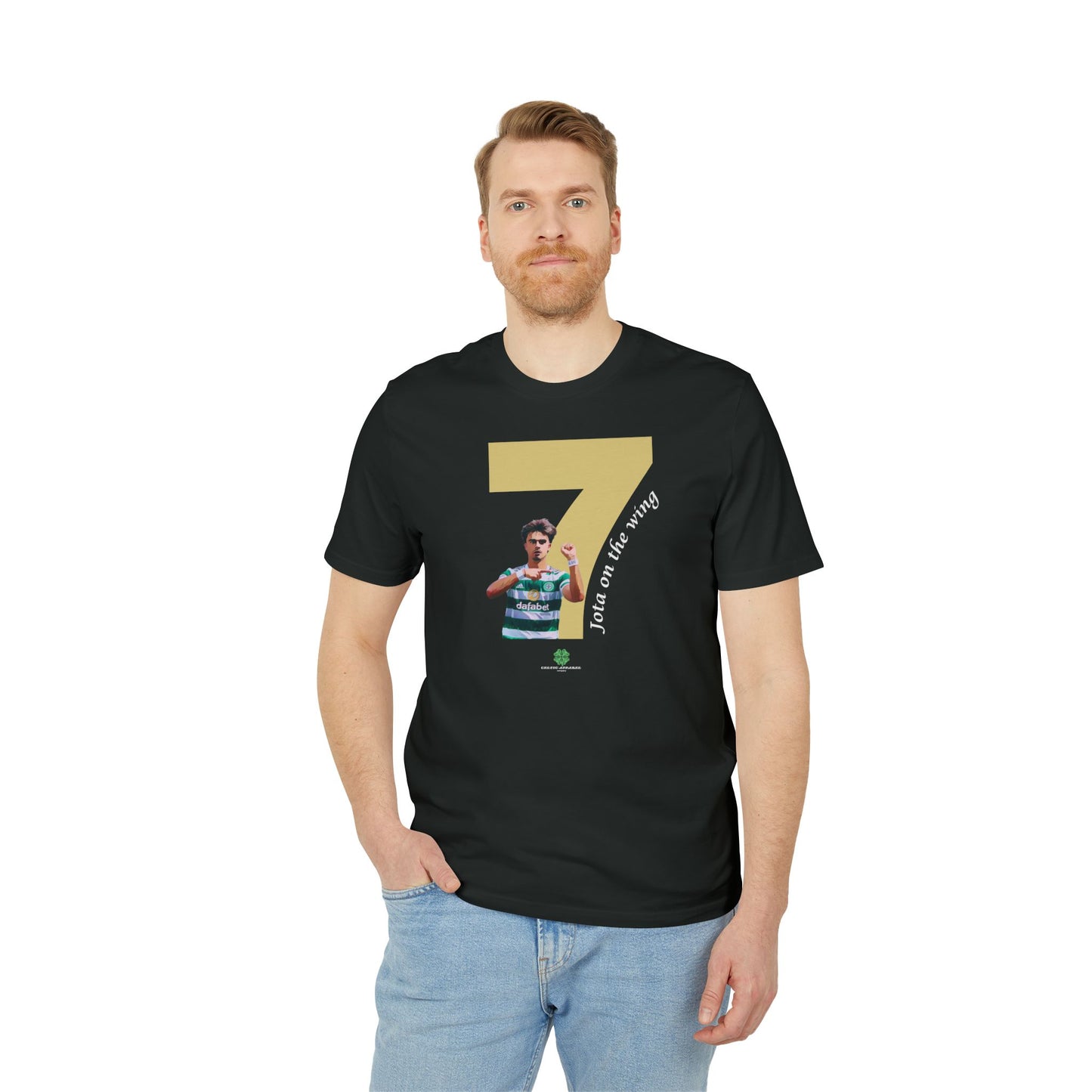 Jota Number 7 T-shirt (Black, Glazed Green)