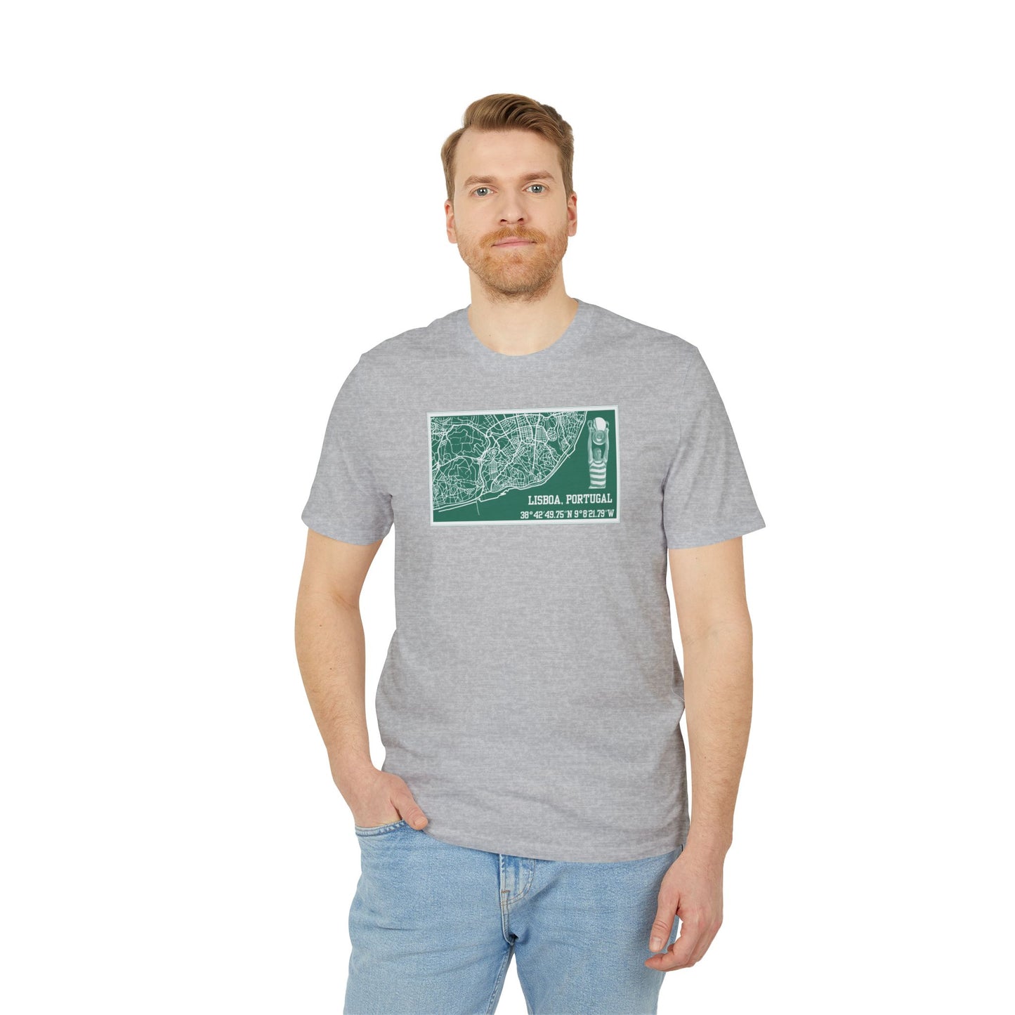 Map of Lisbon T-Shirt (Glazed Green, Black, Grey)